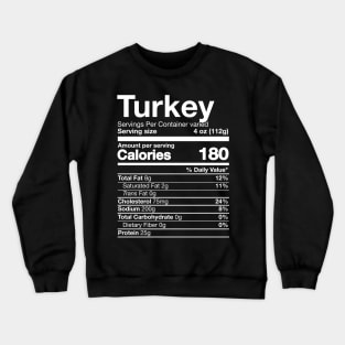 Turkey Nutrition Funny Thanksgiving Food Costume Crewneck Sweatshirt